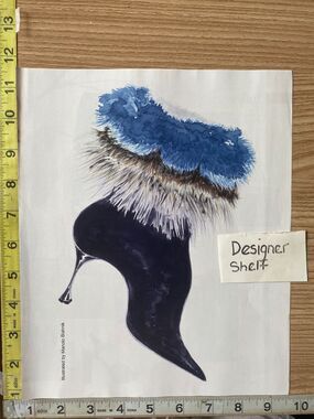 Manolo Blahnik Black Fur Trim Fashion Boots 2016 Print Advertisement